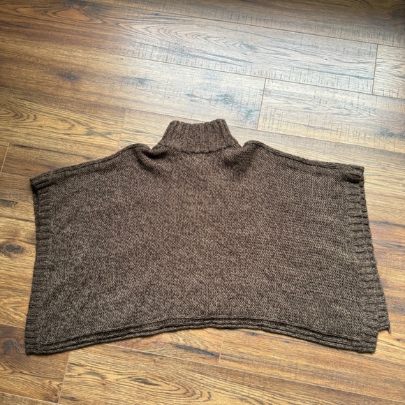 Decree Brown Knit Poncho Small - Picture 5 of 6